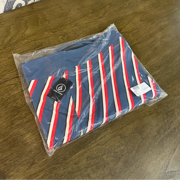 NWT Volcom Manic 2 Boardshorts Size 34 Blue and Red - Picture 3 of 8